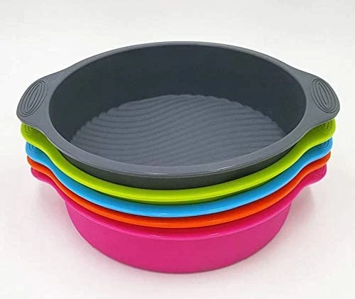 High quality eco-friendly silicone round baking cake pans black cake mold bread non stick cookie tray
