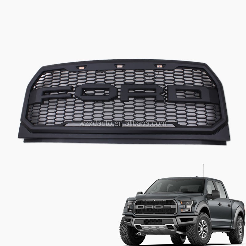 High Quality Factory Matte Black F150 2015 Automotive Raptor Style Packaged Grille Car Protector