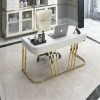 High Quality  Industrial Metal Light luxury postmodern white black book writing office table computer desk foot