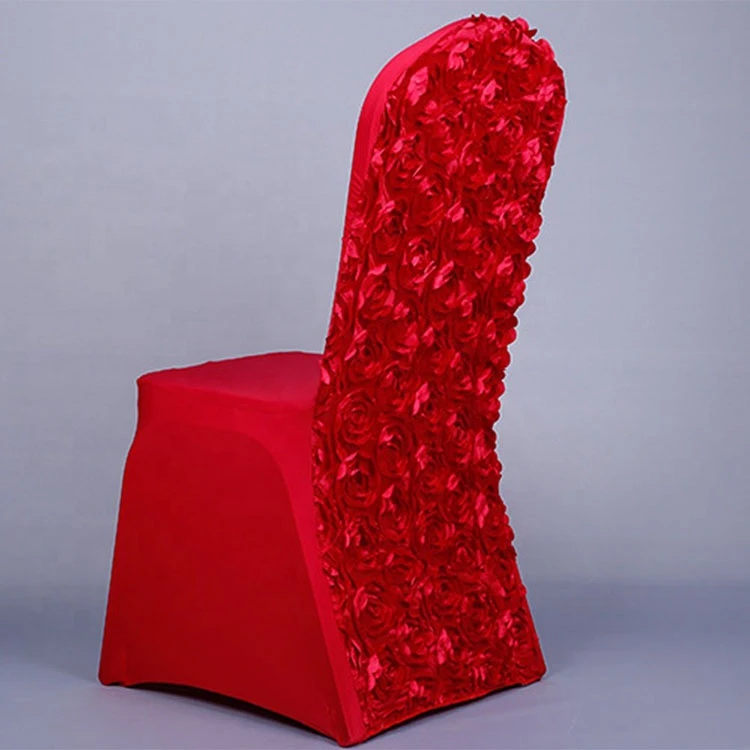 High Quality satin Spandex Party hotel Wedding Decoration Flower Rose Chair Cover