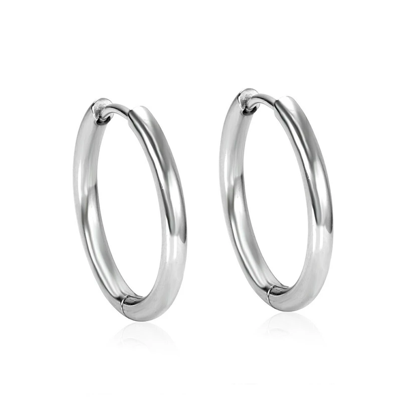 High Quality Titanium Steel Earrings Stainless Steel Ear Ring Not Allergy Fashion Jewelry Round Earrings