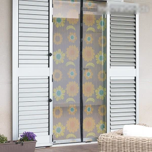 High Quality Transparent gauze embroidery anti mosquito magnetic curtain living room balcony dedicated anti mosquito curtain