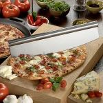 Home Kitchen Half-Lunar Stainless Steel Baking Pizza Cutter Pasta Cutter