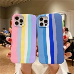 Honatop arcoiris fundas para celulares case silicone cover silicona Cell Phone Case Back Case for iPhone 7 8 Plus 12Pro Max