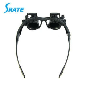 Hot 10X 15X 20X 25X LED Lights Glasses Magnifier Jeweler Watch Repair Eye Glasses Optical Lens Magnifier Loupe Tools With 2 LED