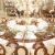 Import Hot sale clear glass top half moon wedding table dinning table from China