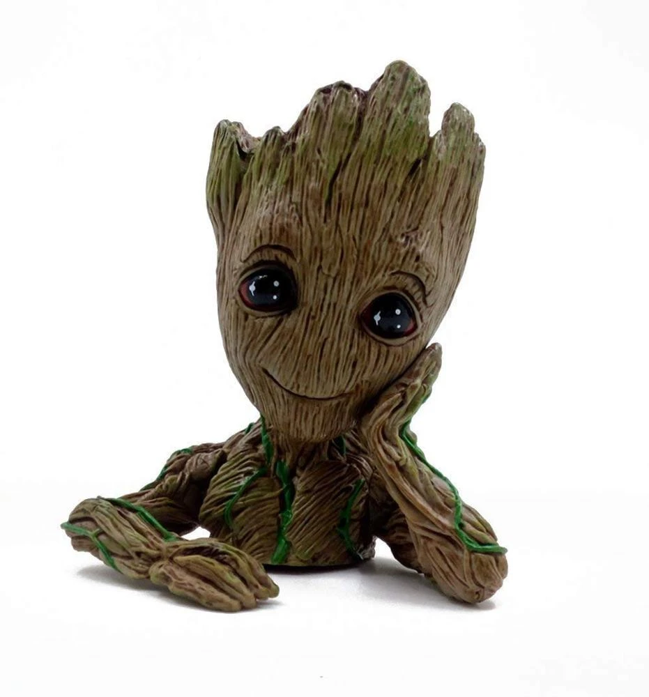 Hot Sale Personalized Handmade Polyresin Baby Groot Pen Holder