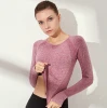 hot sale seamless long sleeve yoga top for fitness winter women outdoor training sports shirts