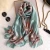 Import hot sale women satin soft retro cashew floral printed long scarf silk shawl from China