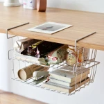 Hot-selling Japanese-style cabinet divider wardrobe hanging basket rack kitchen shelf basket metal hanging rack