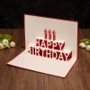 Hot selling laser cut greeting cards paper crafts 3d birthday card