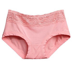 Hot Selling Modal Sexy Lace Lady Panty Brief Mid Waist Underwear