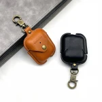 Hot Selling PU Leather Case Shockproof Protective Cover with Keychain Compatible for Airpods