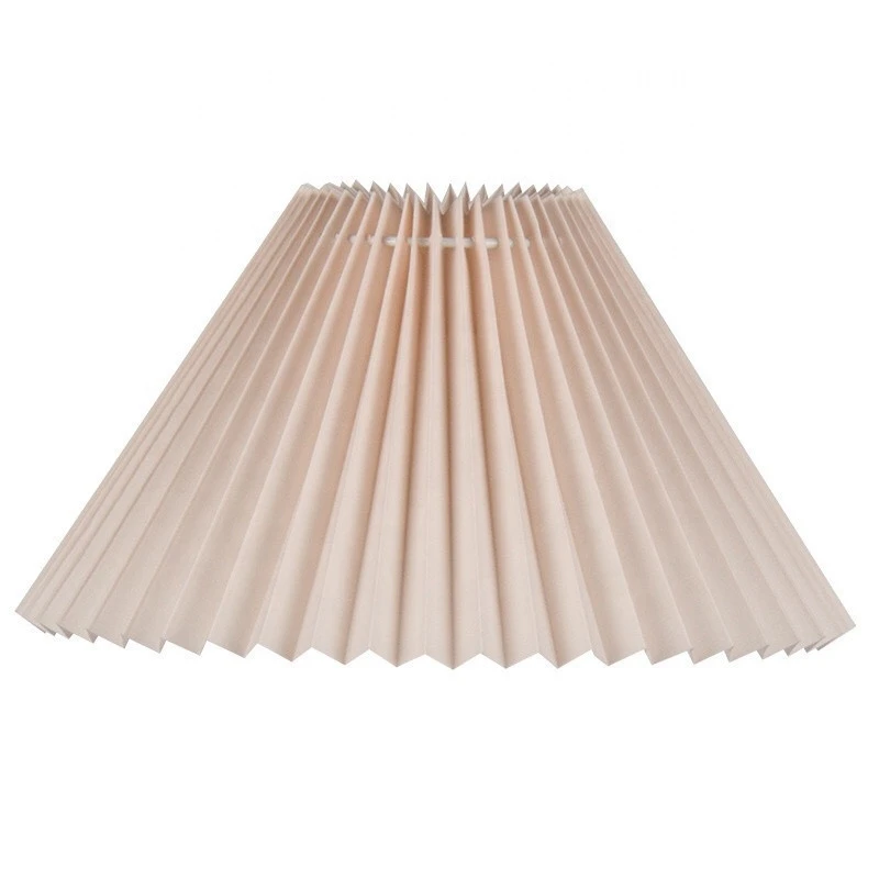 Hot selling round PVC+fabric lampshade hardback pleated lamp shades for table and pendant lamps