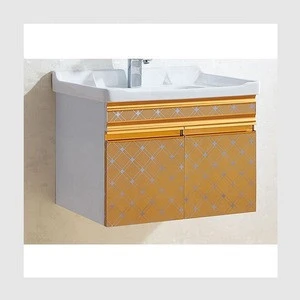 Hotel gold bathroom furniture with mirror and shelf A-9183
