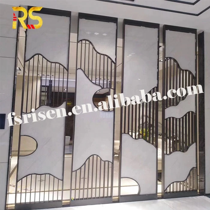 Hotel indoor decorative metal waterfall wall panel partition