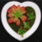Household Ornament Plastic Heart Shape Photo Frame Artificial Plants Fake Flowers Floral Wall Hanging for Home Decoration