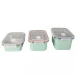 IKITCHEN Amazon stainless steel airtight food containers leakproof Food Grade Rectangular Metal Stainless Steel Bento Lunch Box