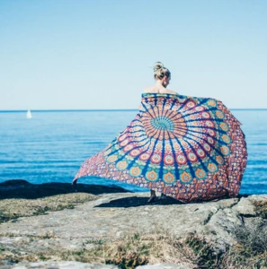 indian mandala beach well tapestry