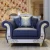 Import Italian classical living room set French luxury blue leather sectional sofa and coffee table from China