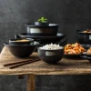 Japan And Korea Series Black Porcelain Tableware Sets Food Sushi Tray Plate Dinner Sets Wedding Party