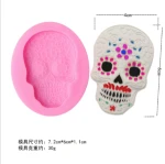 Jigging sugar silicone cake mold DIY Halloween cake Skull- head Halloween mask baking tool