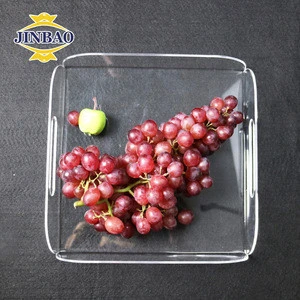 JINBAO wholesale transparent black white colored acrylic serving trays for snacks or office supplies