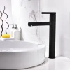 JQBQS Classic Black Paint Brass Bathroom Basin Faucet Cold/Hot Water Tap