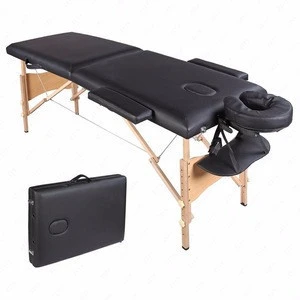 KH Hot sales 2 section wooden portable folding massage table
