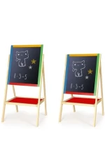 Kids Drawing Board 2in1 Wooden Blackboard and Whiteboard Adjustable Design