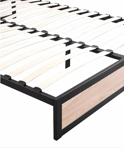 King-size bed frame wooden slat support platform bed