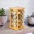 Kitchen Countertop Wood Revolving Tower 4 Tier 16 Glass Jars Holder Condiment Spice Rack Organizer Rotating
