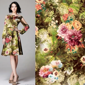 Korean Women Dress Textile Digital Printed Floral Polyester Chiffon Fabric
