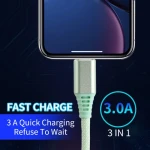 L-067 3 In 1 Fast Charging Cord For iPhone USB Type C Nylon Charger Cable Multi Usb Port Multiple Usb Charging Cable for phone