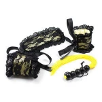Lace BDSM bondage restraints kit handcuffs and eye mask made in China