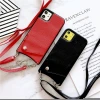 Lanyard Crossbody Wallet Phone Case For iPhone11 XS MAX XR X7 8 Plus Leather Card Slot With Shoulder Strap Transparent TPU Case