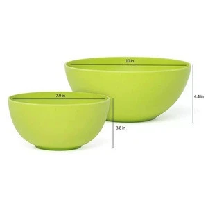large round serving mixing painted color lacquer corn starch bamboo fiber fibre rice soup fruit salad bowl bowls set with lid