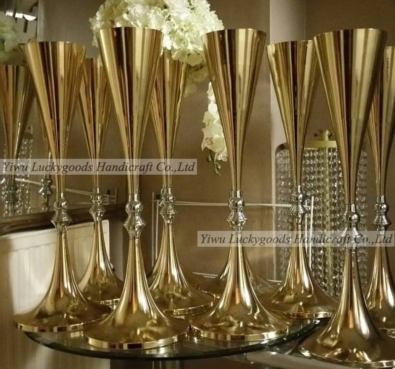 LDJ293Best selling 70cm tall wedding gold candelabra centerpiece on sale