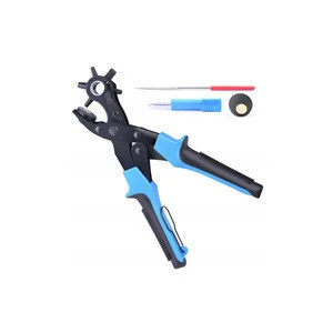 Leather Belt Hole Punch Set with 6 Holes Size Tool for Watch Strap Shoe Leather Hole Punch Plier