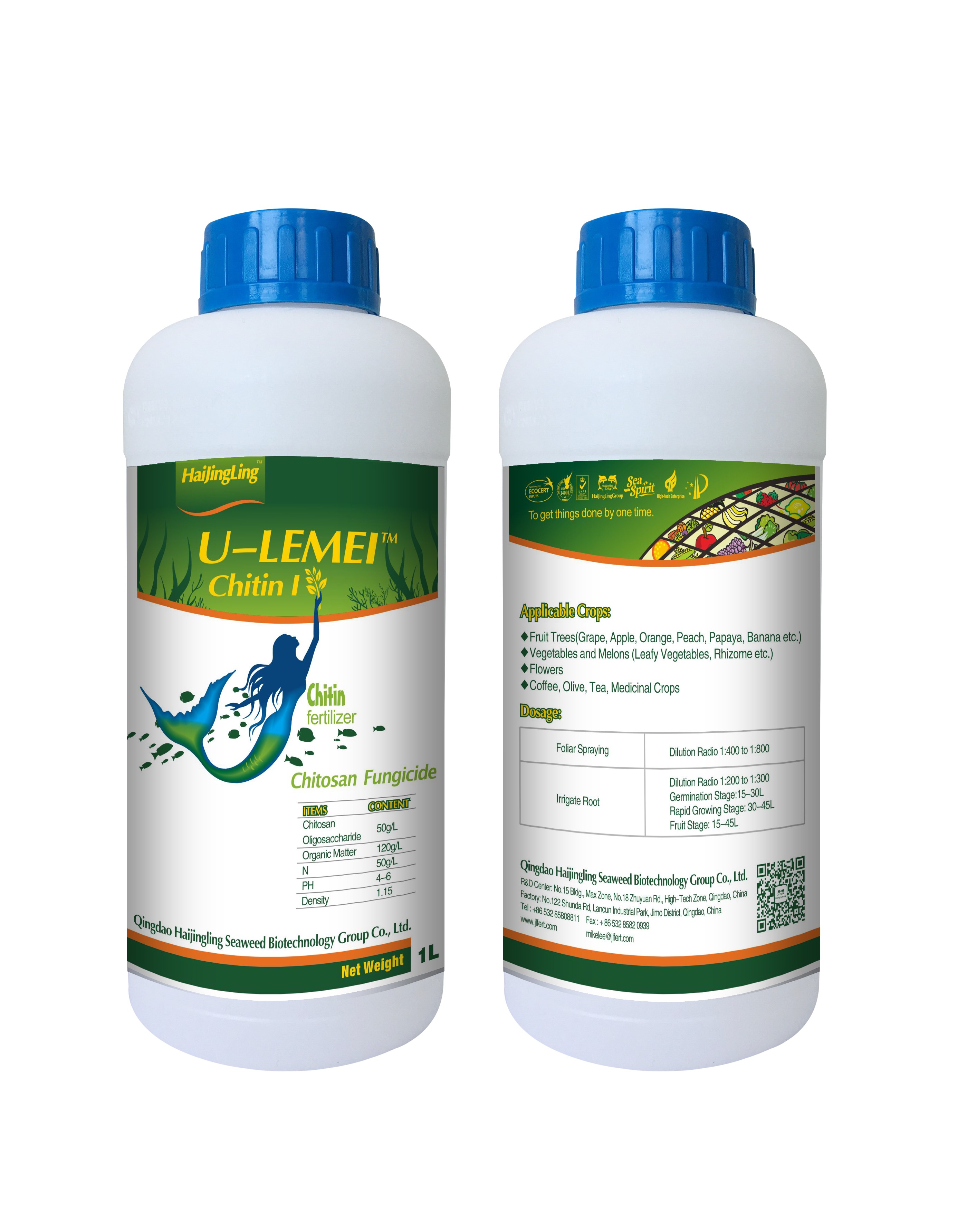 Liquid chitosan bio fertilizer with fungicide and pesticide
