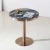 Import luxury design coffee table round marble top stainless steel leg living room center table metal high chat meeting table from China
