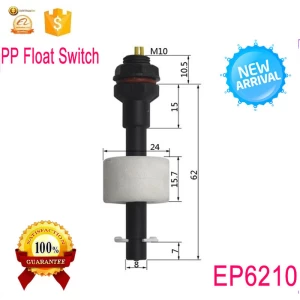 M10*62mm 0- 220V  50W Plastic water level sensor manufacturers Magnetic float switch EP6210 2A1