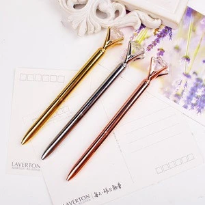 Made in china stationery publicity gift metal twist ballpoint pen rhinestone stylus pen with logo printing
