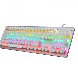 Mechanical keyboard black and white two-color luminous retro best-selling models, round keycaps