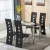 Import Mecor Dining Room Table Set, 5 Piece Glass Kitchen Table and Leather Chairs Kitchen Furniture,Black from China