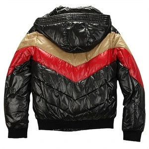 Men winter jacket coat 100% polyester padded puffer jacket with stand collar