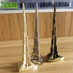 Metal Promotion gift Burj Khalifa tower craft Dubai Travel Souvenir 3D building model