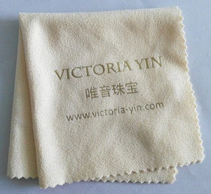Microfiber sea-island fabric cream jewellery cleaning cloth with gold printing ,Jewellery cleaner