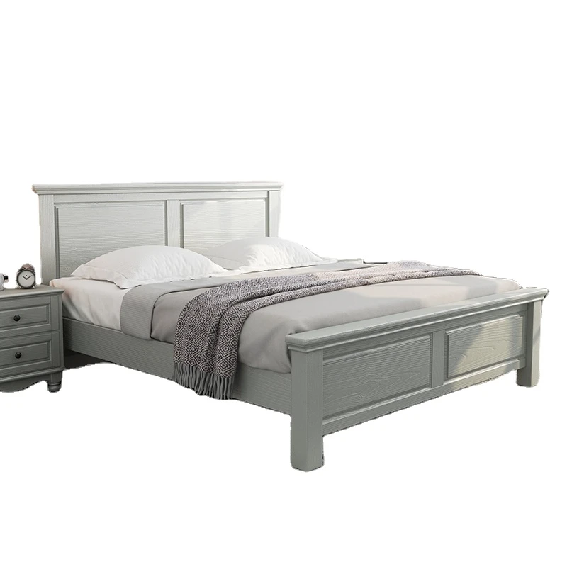 Mid-Century Modern furniture American Bedroom solid wood Home Styles Naples White Gray King Queen Size Storage bed frame