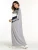 Import Mideast Europe Ladies Wear Women Casual Plus Size  Long Stripe Dresses Loose O Neck Long Sleeve Maxi Dress from China
